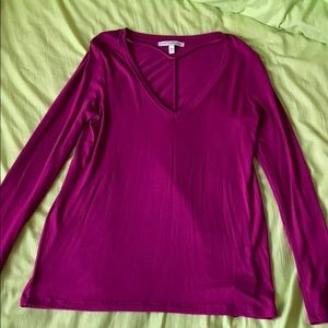 Express One Eleven Long sleeve top with Deep V